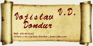 Vojislav Dondur vizit kartica